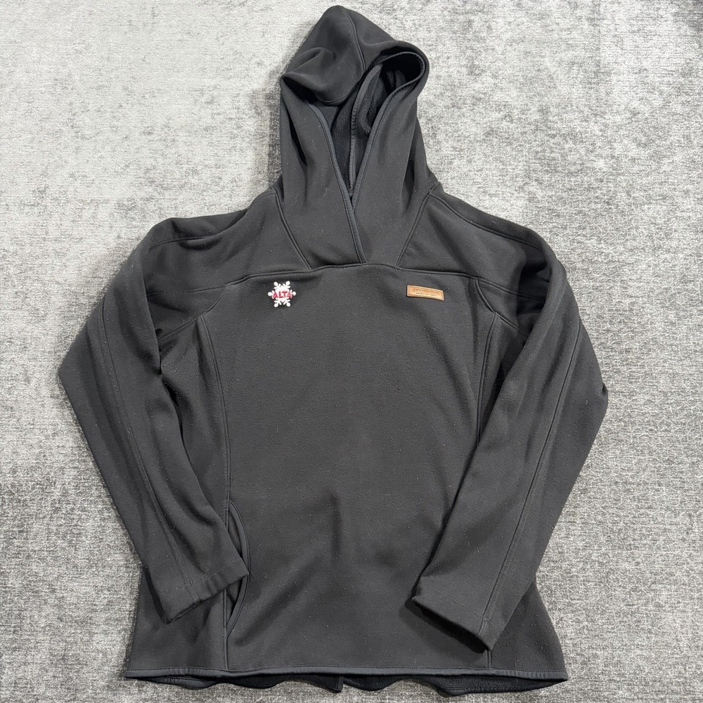Obermeyer Women's Fleece Pullover Black Hoodie Kangaroo Style Pocket Size Large‎